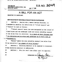 Faxed copy of Senate Bill No. 2049 (1996)