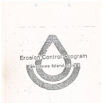 Cover page of Erosion Control Program