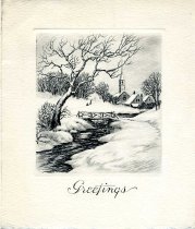 Christmas card to E. Perkins from Basmajian Bros