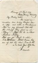 Letter from Andrew Leonard Emerson to his mother