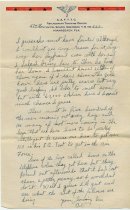 Letter from William (Bill) Turner to his mother