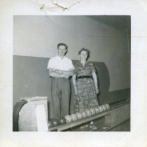 Man and woman at the Bowlerdome