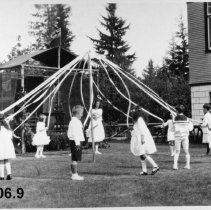 Children Maypole dancing