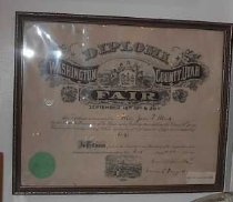 Diploma, Jane T.Bleak Washington County Fair Award for Cake