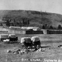 Wagons at Fort Walsh