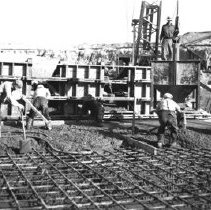 Pouring spillway floor