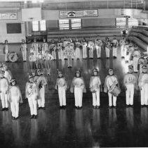 Havre High School band in gym, ca 1940