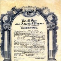 Mason's certificate for Otto Wagner