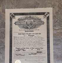 Order of EAstern Star certificate