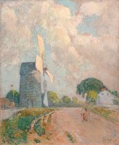 Childe Hassam - Windmill at Sundown, East Hampton