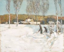 Childe Hassam - Shoveling Snow