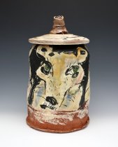 Ron Meyers - Covered Jar with Three Images