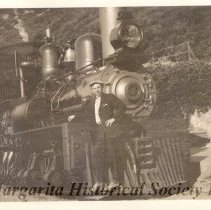 Man and steam engine