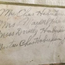 Mr. Charles Haberkern, Mrs Marvel Haberkern, Miss Dorothy Haberkern, Master