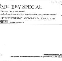 Key West Cemetery - verso