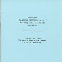 Purring the Past in Place:The Making of Mount Auburn Cemetery