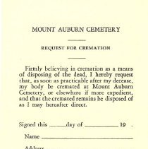 Request for Cremation - Insert