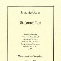 Inscriptions ST James Lot January 1996 Mount Auburn Cemetery