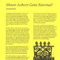 Mount Auburn Gates Returned!