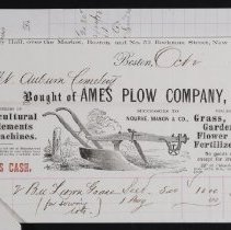 Ames Plow Invoice, 1872.