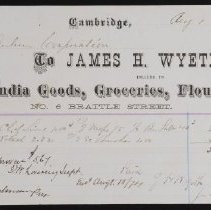 James H. Wyeth Invoice, 1874 - p1