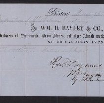 Wm. B. Bayley Invoice, Statuary - p1