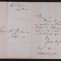 Bigelow to Parker, 1845.