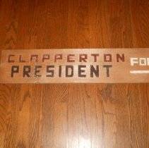 Clapperton for President Sign View 3