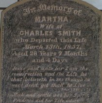 Tombstone Rubbing, "Martha wife of Charles Smith"