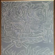 Wallpaper design, Aztec motif, attributed to  Linzee Prescott