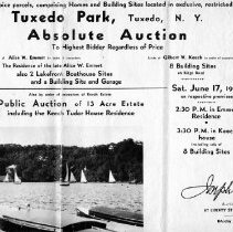 Auction Notice, Keech Estate