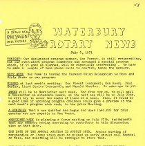 Newsletters -  1-19-1971 thru 12-21-1971