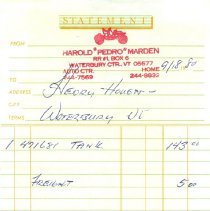 Receipt for Mechanical work