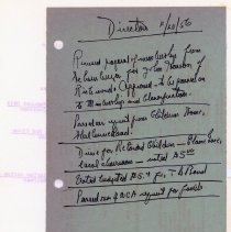 Directors Mtg Notes - 1956