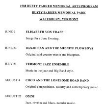 Waterbury Rotary Summer Concerts - 1988