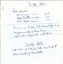 Directors Mtg Notes - 1960