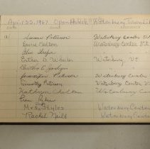 Guest Book from Waterbury Town Library