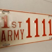1st Army License Plate 1938