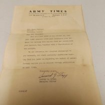 October 24, 1947 Letter to Maude Phillips from Army Times
