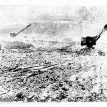 Dragline excavation of dam site