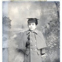 Royal Atkins As Young Boy in Overcoat