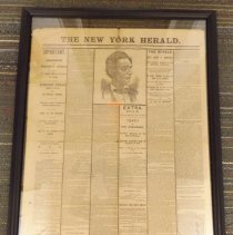 April 15, 1865 New York Herald front page death announcement for Abraham Lincoln