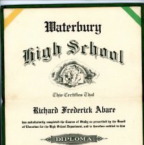 1939 Waterbury High School Diploma