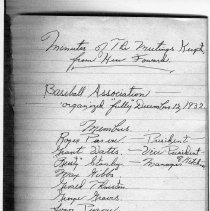 Three pages of minutes re: Baseball Organization date 1932
