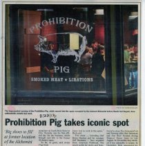 Newspaper Article - Prohibition Pig, Waterbury, Vt