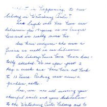 Sayah Family - letters regarding the Waterbury Center Library
