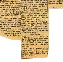 Sayah Family - Newspaper Article - Ice Cutting