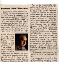 Sherman Families - Obituary for Bartlett "Pint" Sherman