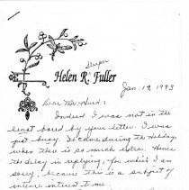 Sleeper Family - Letter from Helen (Sleeper) Fuller