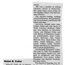 Sleeper Family - Obituary for Helen R. Fuller